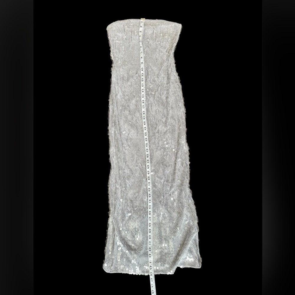 Dynamite Silver Sequin Strapless Bodycon Tube Dress Size XS - Picture 5 of 11